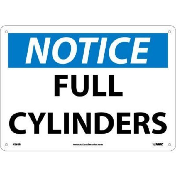 National Marker Co NMC OSHA Sign, Notice Full Cylinders, 10in X 14in, White/Blue/Black N26RB